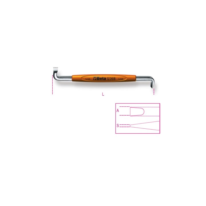 Beta 1236B 1,2X8 Giravite a squadra per viti a testa con intaglio cromati 012360204