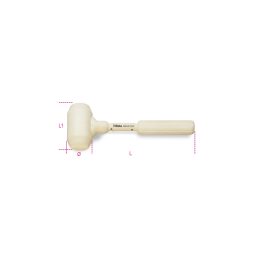 Beta 1391A 500 Mazzuole per piastrellisti interamente rivestite in gomma bianca 013910205