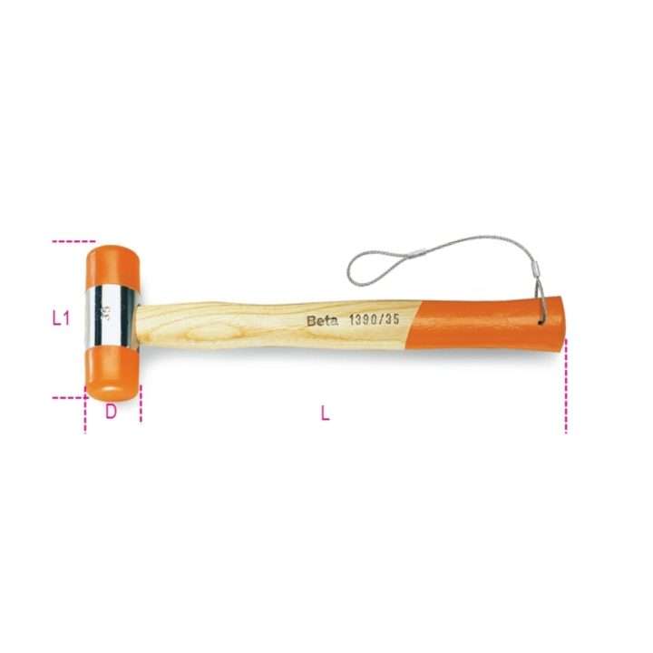 Beta 1390HS 45 Mazzuole con battenti intercambiabili in materiale plastico manico in legno H-SAFE 013904045