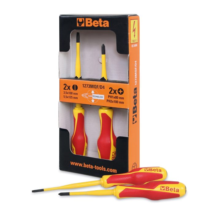 Beta 1273MQF/D4 Serie di 4 giravite slim 012730604