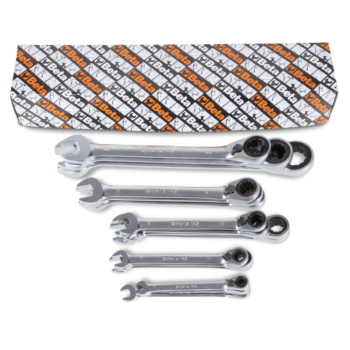 Beta 142/S17 Serie di 17 chiavi combinate a cricchetto reversibile (art. 142) 001420068