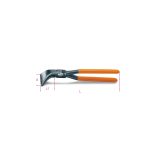 Beta 1078 280 Pinza a becchi larghi piegati a 45° per lattonieri manici ricoperti in PVC 010780026