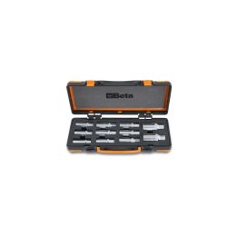 Beta 1433/C11 Serie di 11 estrattori a rulli per viti prigioniere con attacco quadro femmina 1/2" ed esagono di manovra in casse
