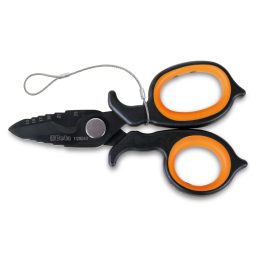 Beta 1128BAX-HS Forbici per elettricisti a doppio effetto, con profili a fresa in acciaio inossidabile rivestito in DLC H-SAFE 0