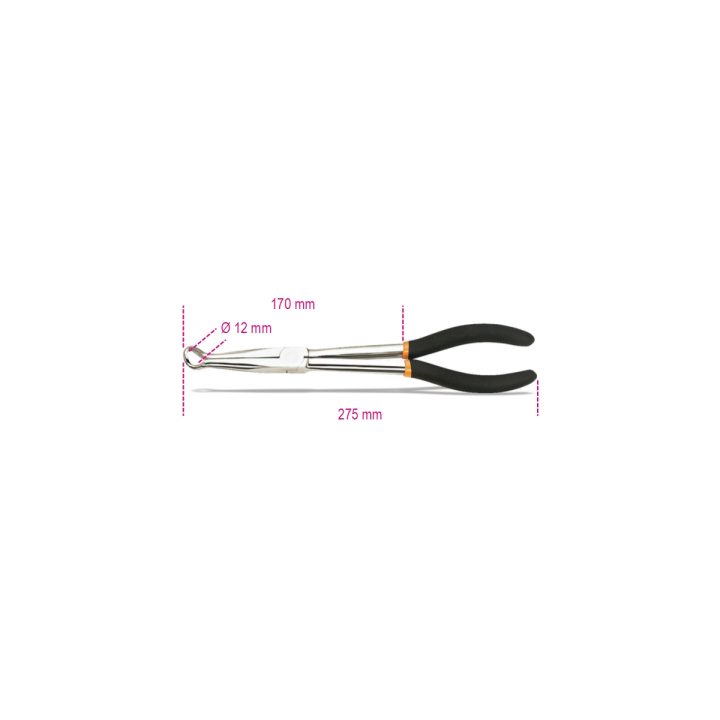 Beta 1474DL Pinza per cappucci candele d’accensione a becchi lunghi manici ricoperti con 2 strati in PVC 014740015
