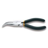 Beta 1168 200 Pinze a becchi mezzotondi lunghissimi piegati zigrinati cromate manici ricoperti con 2 strati di PVC antiscivolo 0