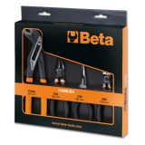 Beta 1169N/D4 Assortimento di 1 pinza universale a grande effetto, 1 pinza becchi mezzotondi lunghi, 1 tronchese cromato e 1 pin