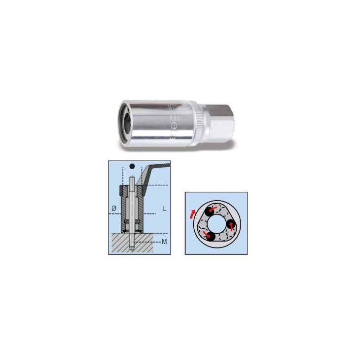 Beta 1433 11 Estrattori a rulli per viti prigioniere con attacco quadro femmina 1/2" 014330011