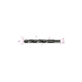 Beta 410A 17,00 Punte elicoidali cilindriche serie corta in acciaio HSS rullate brunite con codolo ridotto di 13mm 004100293