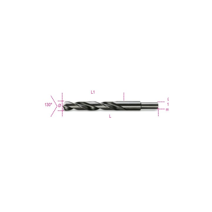 Beta 412A 14,00 Punte elicoidali cilindriche serie corta in acciaio HSS rettificate brunite con codolo ridotto di 13 mm 00412020