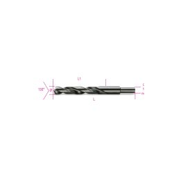 Beta 412A 18,00 Punte elicoidali cilindriche serie corta in acciaio HSS rettificate brunite con codolo ridotto di 13 mm 00412021