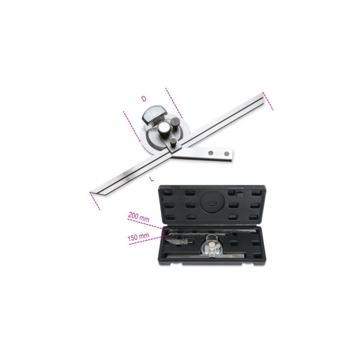 Beta 1678/C3 Rapportatore d’angoli in acciaio inossidabile in astuccio di legno 016780030