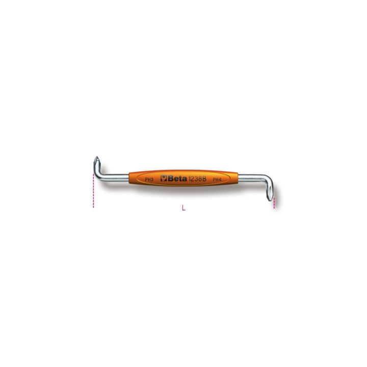 Beta 1238B 1-2 Giravite a squadra per viti con impronta a croce Phillips® cromati 012380201
