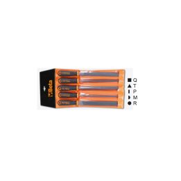 Beta 1719BMD10/B5 Serie di 5 lime a taglio grossolano, con impugnatura in busta appendibile 017190305