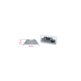 Beta 1772RL/2 10 lame trapezoidali lunghe, in astuccio, per cutter 1772B, 1772J, 1772Y, 1772H, 1774, 1777T 017720017