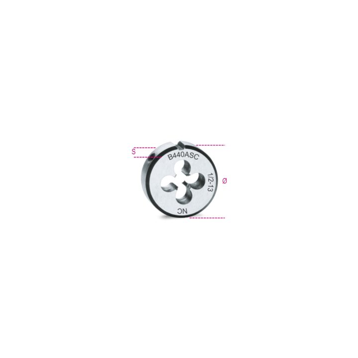 Beta 440ASC 7/16 Filiere tonde, UNC passo grosso in acciaio al cromo 004400224