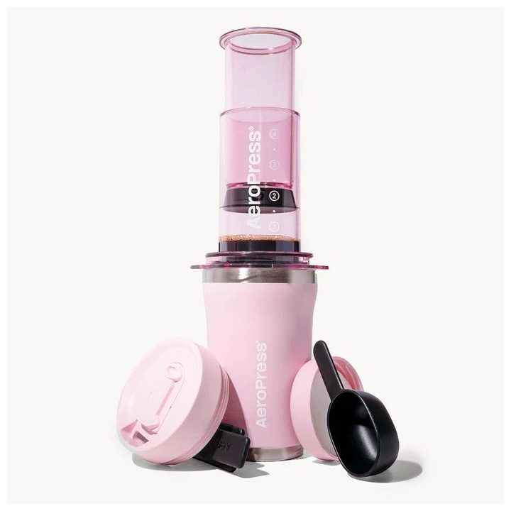 AEROPRESS Go Plus Coffee Maker with Pink Thermal Mug 475 ml