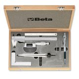 Beta 1685/C7 Assortimento di 7 strumenti per misurare e tracciare (art. 1650, 1658/25, 1670, 1680C, 1682, 1688BC) in cassetta 01