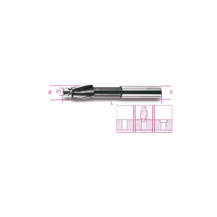 Beta 421 3 Svasatori con perno guida grado fine in acciaio HSS 004210003