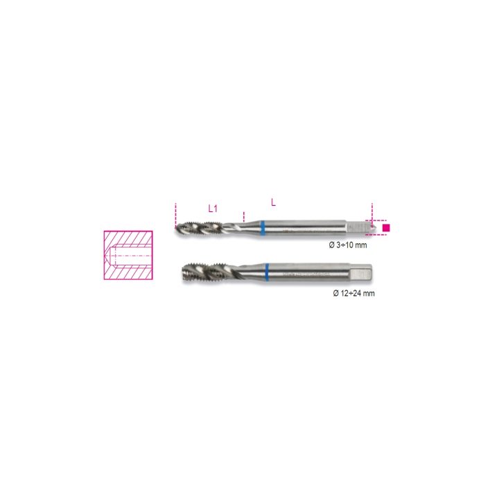 Beta 428FC 3 Maschi a macchina per fori ciechi passo grosso in acciaio HSS 004280103