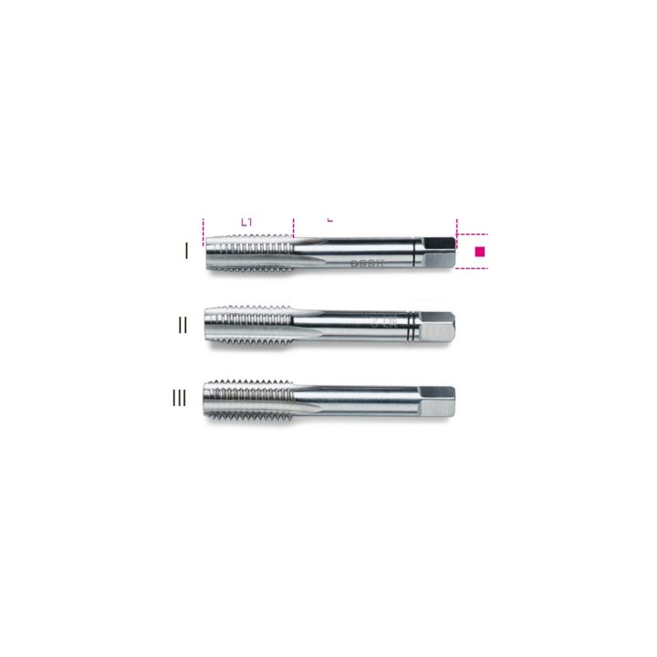 Beta 431 24 Serie di 3 maschi a mano sgrossatore, intermedio, finitore passo grosso in acciaio HSS 004310024