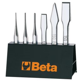 Beta 38/SP6 Serie di 6 punzoni (art. 30), bulini (art. 32), scalpelli piatti (art. 34) e ugnetti (art. 36), con supporto 0003800