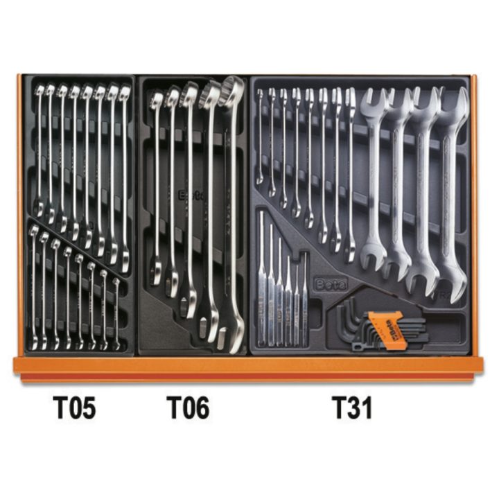 Beta 5904VI/3T Assortimento di 144 utensili per manutenzioni industriali in termoformato rigido in ABS 059041168
