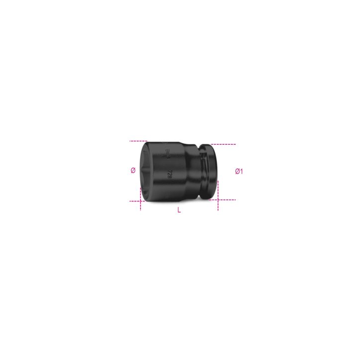Beta 728AS 3/4 Chiavi a bussola Macchina con attacco quadro femmina 3/4" bocca esagonale serie normale, fosfatate 007280219