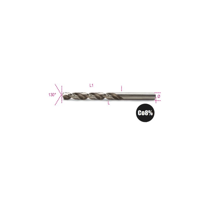 Beta 415 16,00 Punte elicoidali cilindriche serie corta in acciaio HSS-CO 8% rettificate 004150172