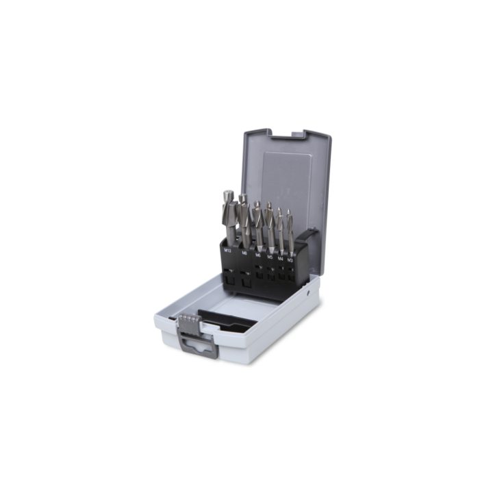Beta 421/SP6 Serie di 6 svasatori con perno guida grado fine in acciaio HSS 004210019