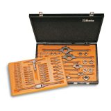 Beta 447/C70 Assortimento di maschi e filiere con accessori in acciaio HSS filettatura metrica in cassetta di legno 004470065