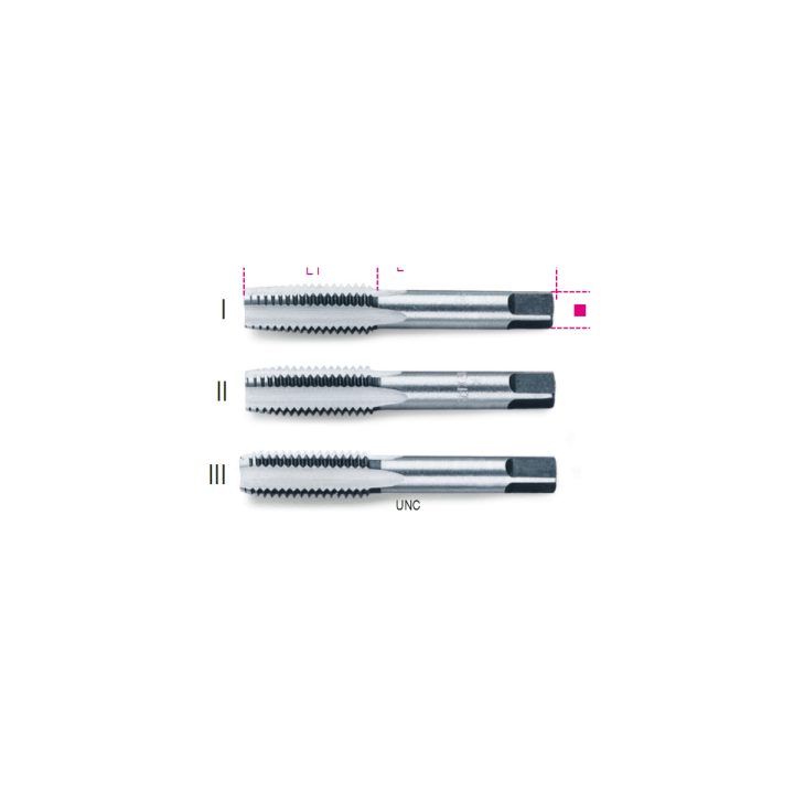 Beta 430ASC 3/8 Serie di 3 maschi a mano sgrossatore, intermedio, finitore UNC in acciaio al cromo 004300053