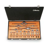Beta 446ASF/C29 Assortimento di maschi e filiere con accessori in acciaio al cromo filettatura UNF in cassetta di legno 00446007