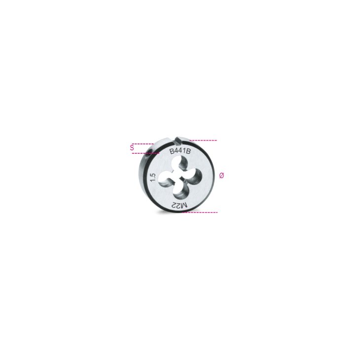 Beta 441B 24X1,5 Filiere tonde filettatura metrica passo fine in acciaio al cromo 004410121