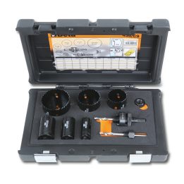 Beta 450/C9 Assortimento di seghe a tazza con accessori per elettricisti in cassetta di plastica antiurto 004500305
