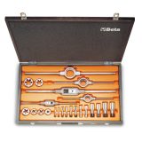 Beta 446ASG/C23 Assortimento di maschi e filiere con accessori in acciaio al cromo filettatura GAS cilindrica in cassetta di leg