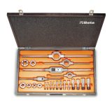 Beta 446ASG/C23 Assortimento di maschi e filiere con accessori in acciaio al cromo filettatura GAS cilindrica in cassetta di leg