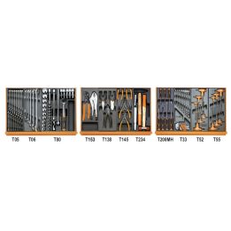 Beta 5904VG/2T Assortimento di 99 utensili per autoriparazione in termoformato rigido in ABS 059041191