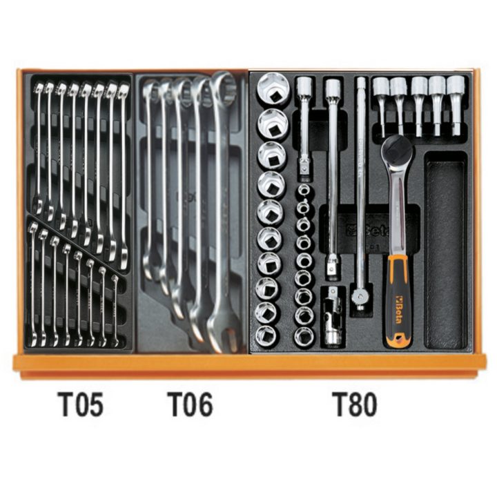 Beta 5904VG/2T Assortimento di 99 utensili per autoriparazione in termoformato rigido in ABS 059041191