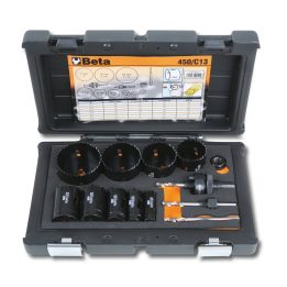 Beta 450/C13 Assortimento di seghe a tazza con accessori per installatori in cassetta di metallo 004500310