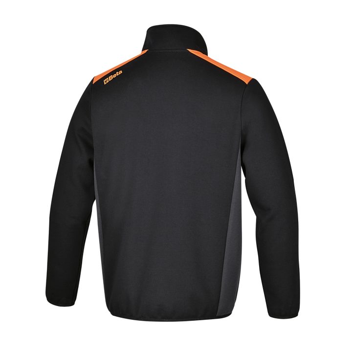 Beta 7565NG M Felpa zip lunga, nera con inserti in grigio antracite 075650402