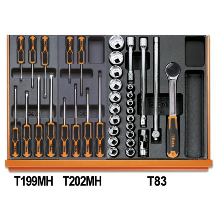 Beta 5904VU/2T Assortimento di 104 utensili per impiego universale in termoformato rigido in ABS 059041070