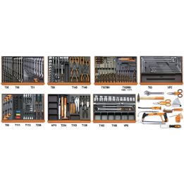Beta 5908VG/2T Assortimento di 193 utensili per autoriparazione in termoformato rigido in ABS 059081017