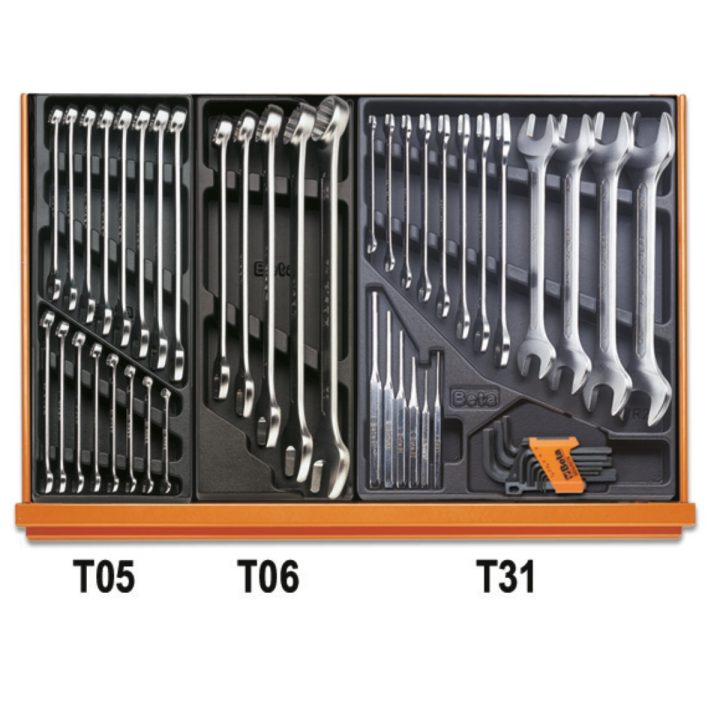 Beta 5908VG/2T Assortimento di 193 utensili per autoriparazione in termoformato rigido in ABS 059081017