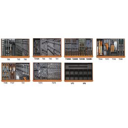 Beta 5908VI/2T Assortimento di 232 utensili per manutenzioni industriali in termoformato rigido in ABS 059081105