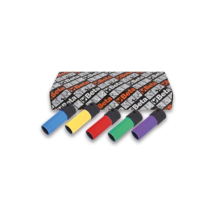 Beta 720LC/S5 Serie di 5 chiavi a bussola Macchina per dadi ruote con inserti polimerici colorati 007200645