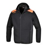 Beta 7566NG XXL Felpa zip lunga con cappuccio, nera con inserti in grigio antracite 075660405