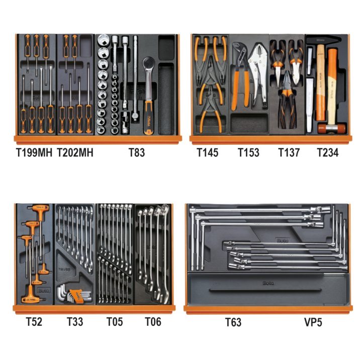 Beta 5904VA/T Assortimento di 102 utensili per autoriparazione in moduli rigidi 059040416