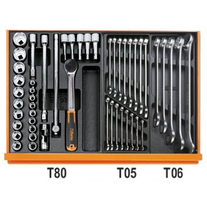 Beta 5904VG/5T Assortimento di 153 utensili per autoriparazione in termoformato rigido in ABS 059041196
