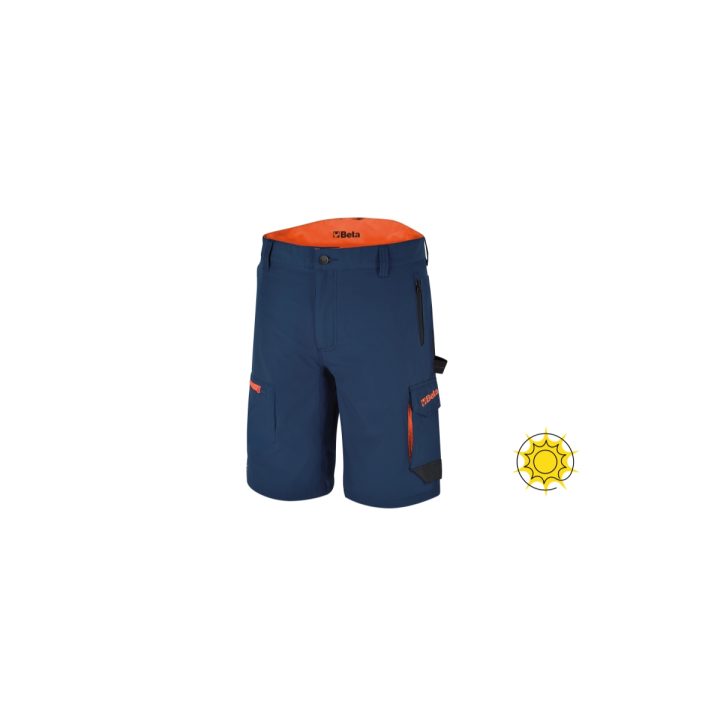 Beta 7661B XS Bermuda leggeri da lavoro, multitasche elasticizzati Slim fit 076610100